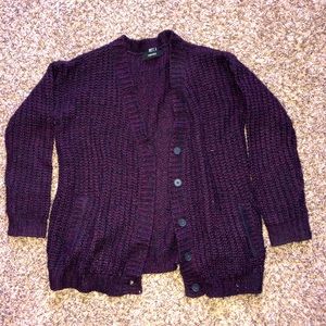 Forever 21 Purple/Burgundy Button-up Cardigan